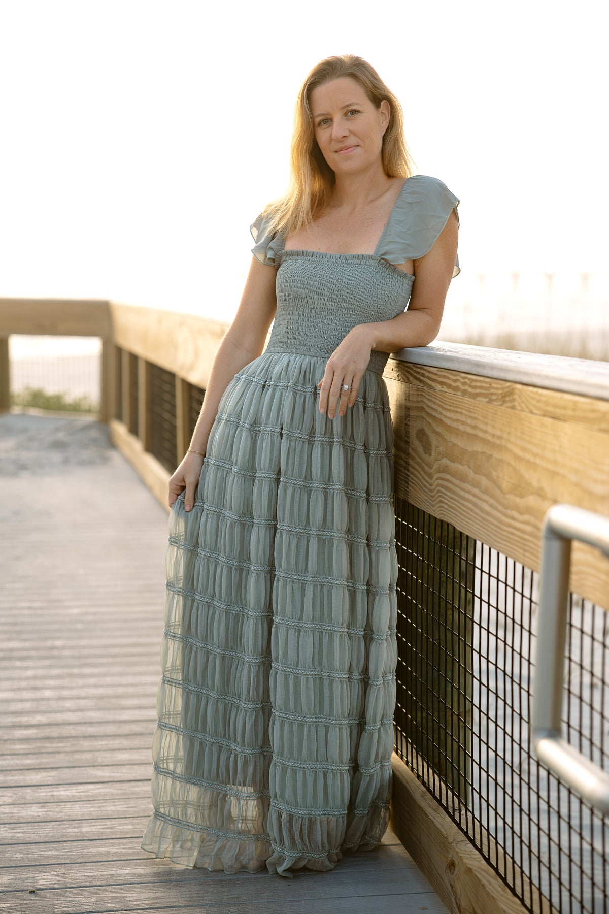 INDIE BLUE Dresses Marabella Dress (sage chiffon)