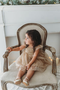 INDIE BLUE Dresses Juliet Dress (sequin gold tulle)
