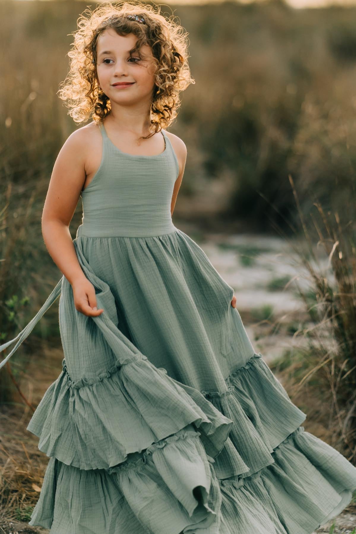 INDIE BLUE Dresses Wendy Dress (soft teal muslin)