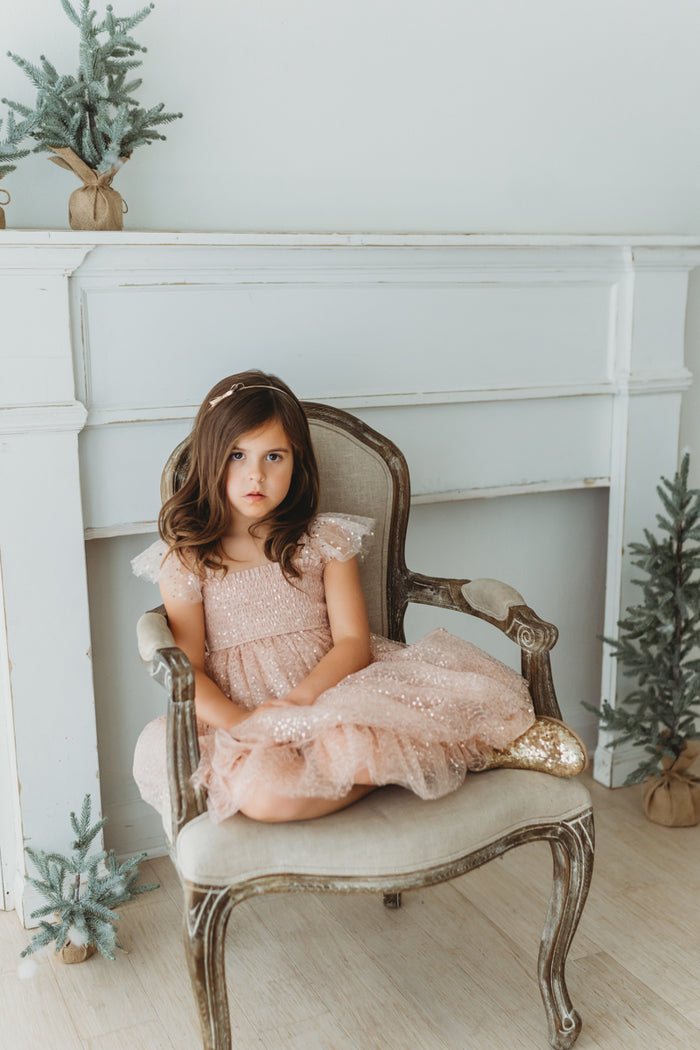 INDIE BLUE Dresses Juliet Dress (sequin pink tulle)