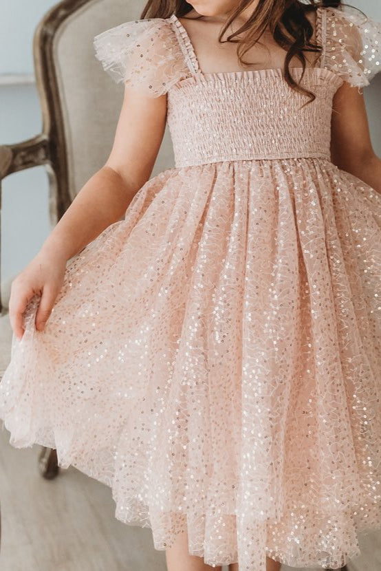 INDIE BLUE Dresses Juliet Dress (sequin pink tulle)