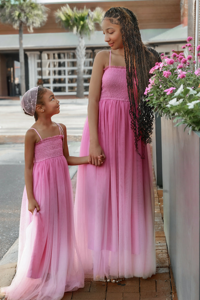 INDIE BLUE Dresses Isa Maxi (pink ombre tulle)