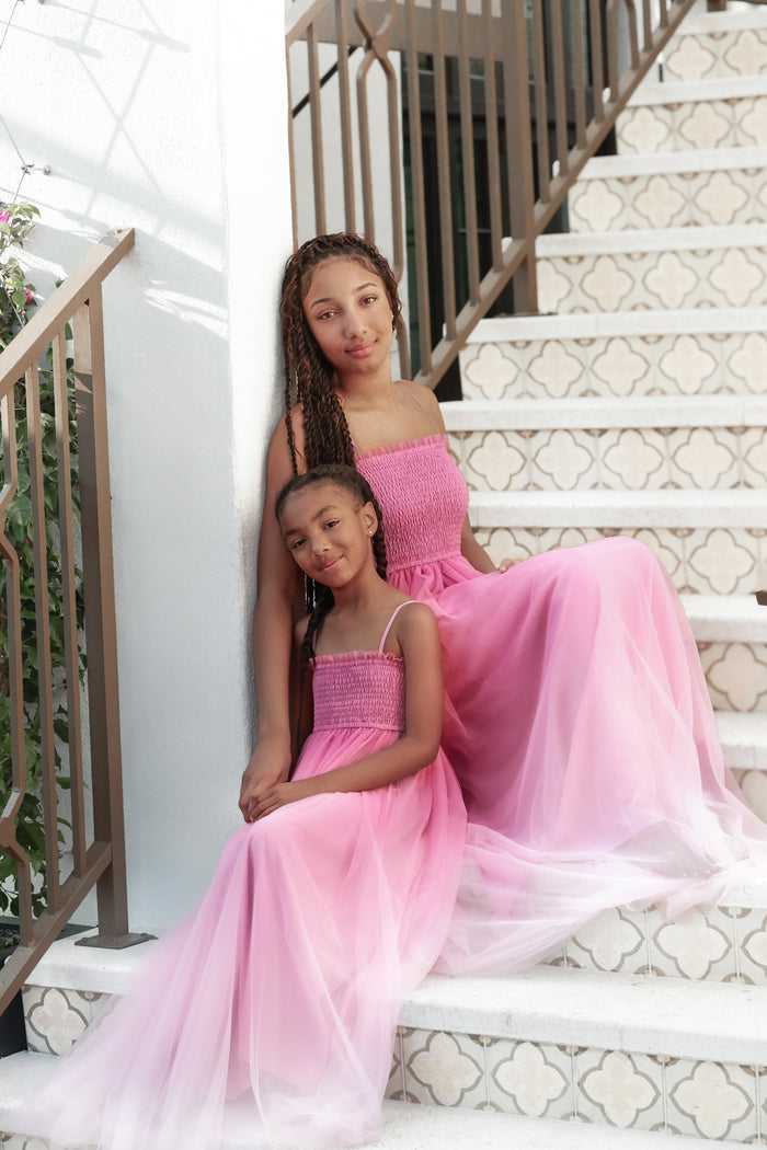 INDIE BLUE Women Women's Isa Maxi (pink ombré tulle)