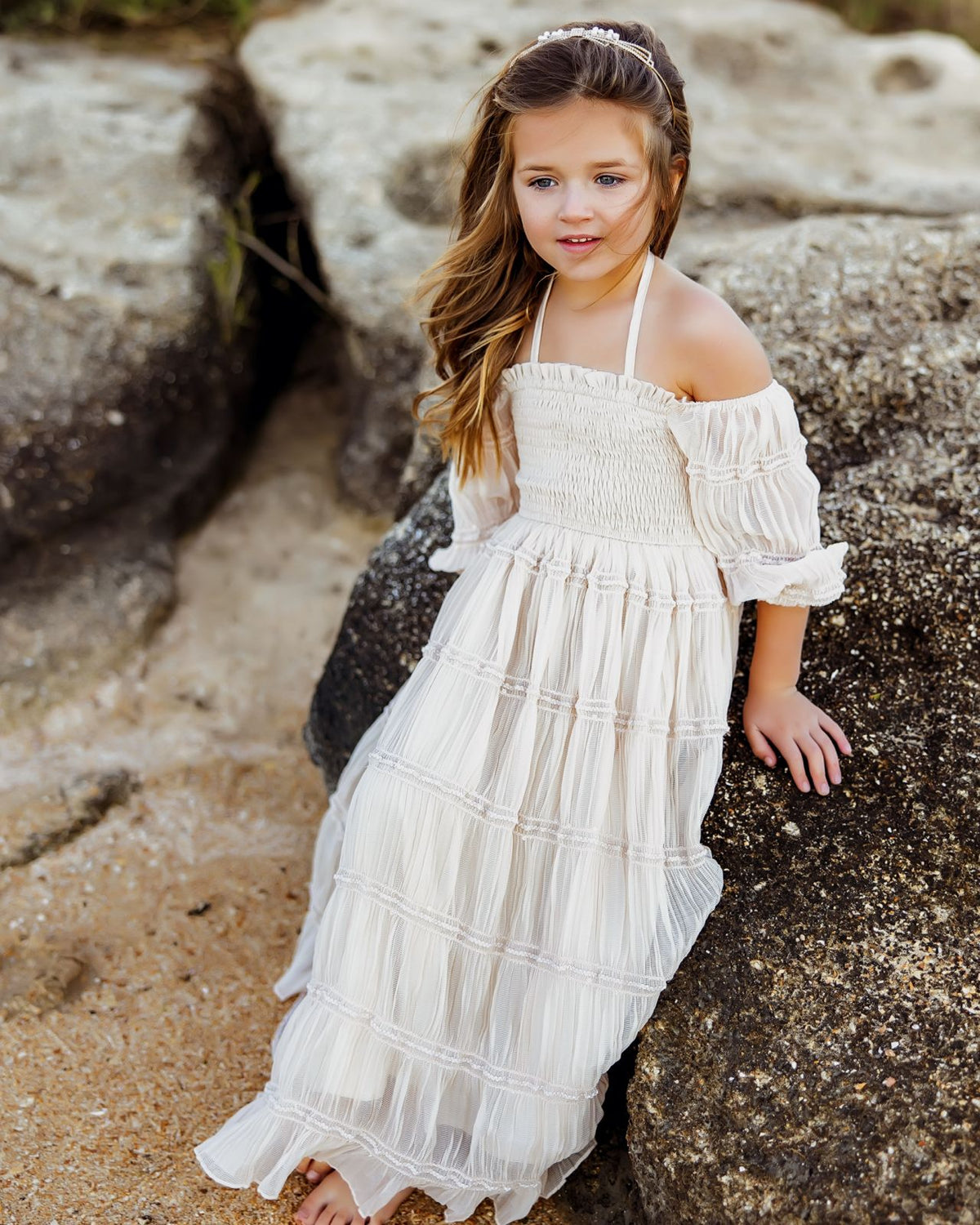 INDIE BLUE Dresses Pippa Maxi (natural chiffon)