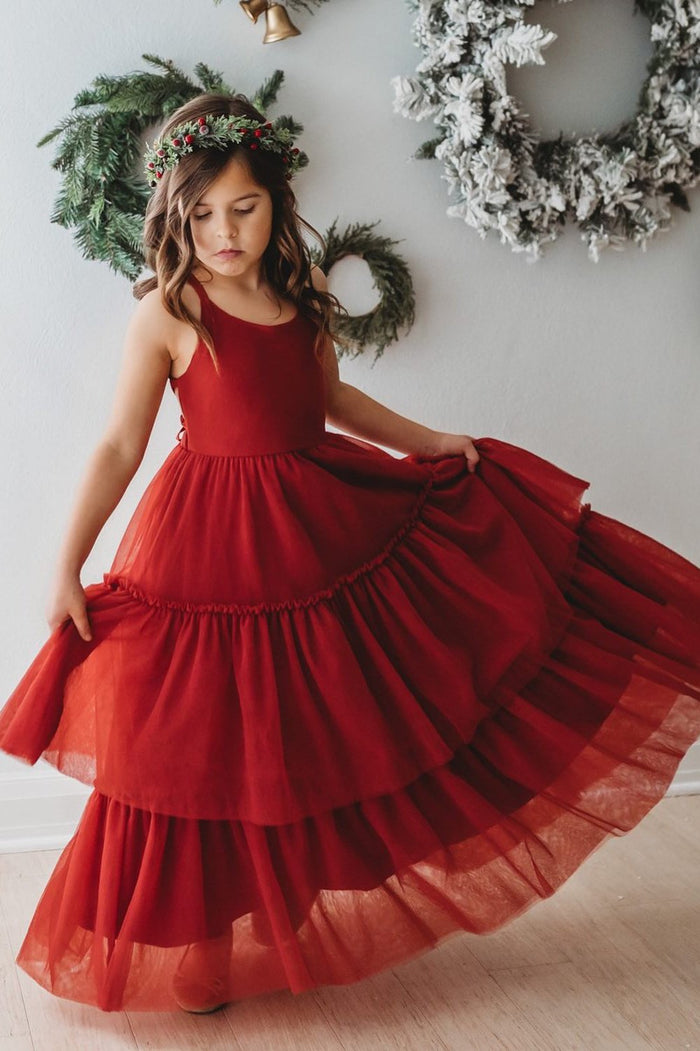 INDIE BLUE Dresses Wendy Dress (venetian red tulle)