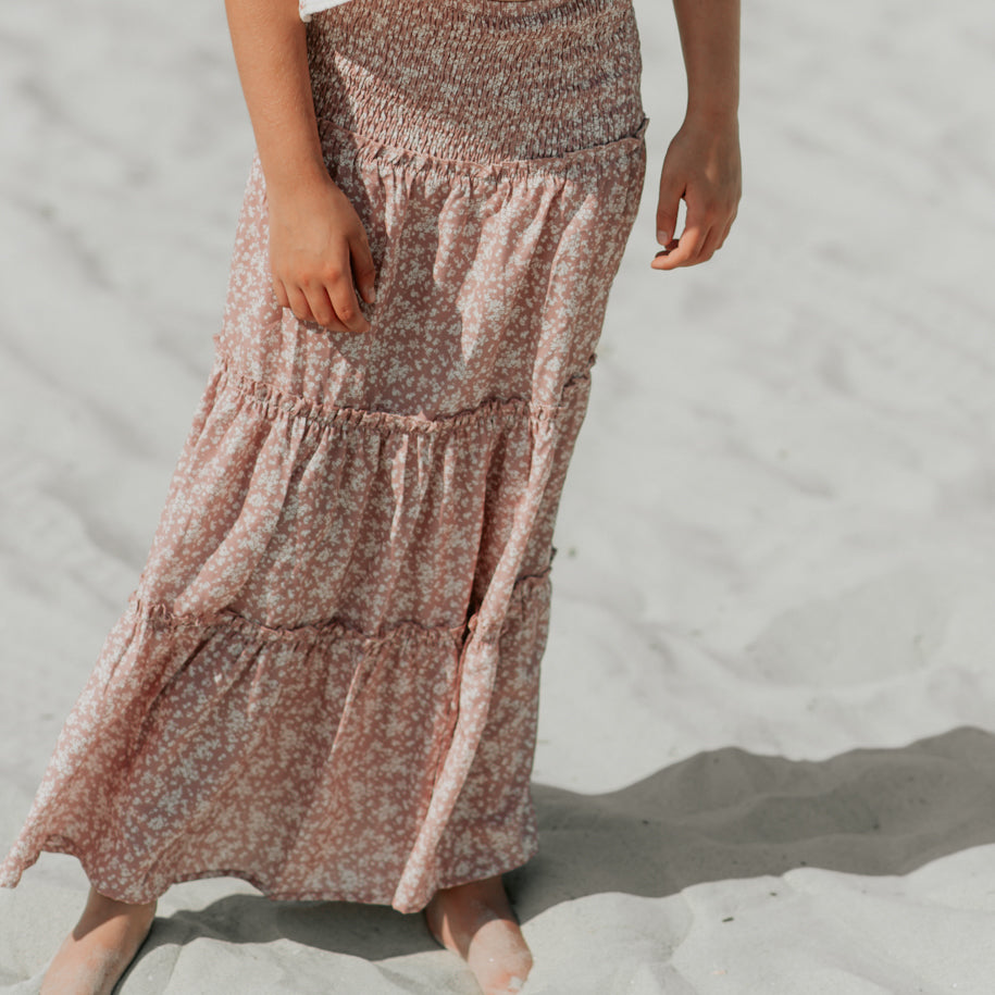 INDIE BLUE Separates Bella Dress-Skirt (dusty pink floral) FINAL SALE