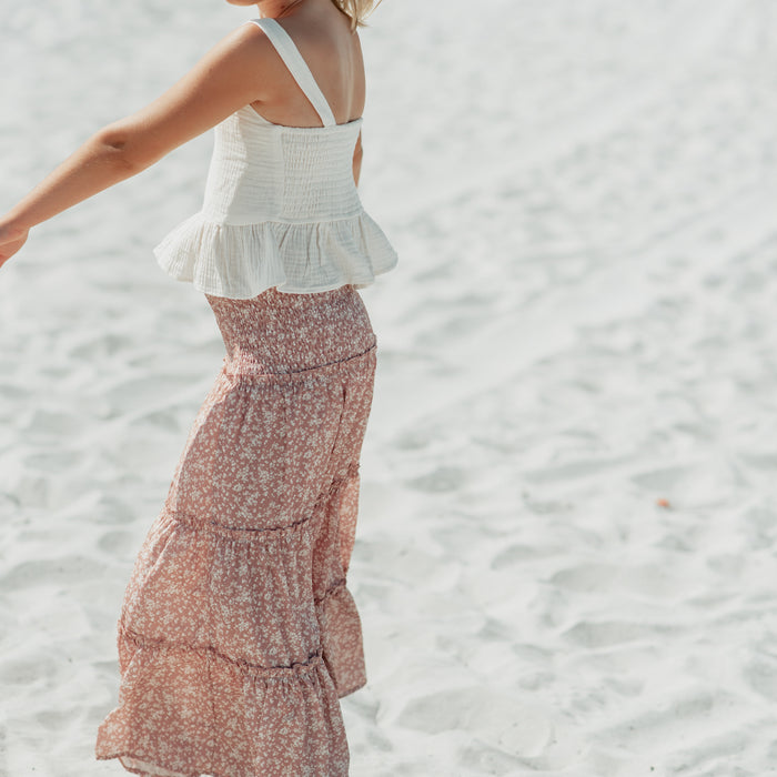 INDIE BLUE Separates Bella Dress-Skirt (dusty pink floral) FINAL SALE