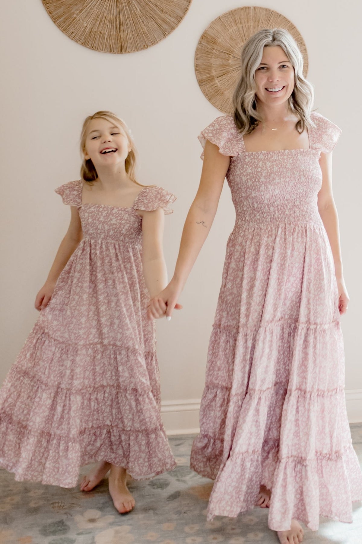 INDIE BLUE Dresses Marabella Dress (dusty pink floral)