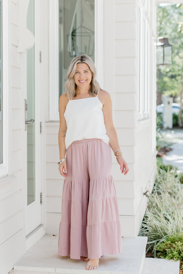INDIE BLUE Women Women's Cassie Top (soft white linen)