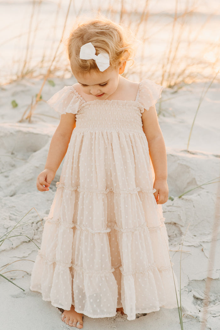 INDIE BLUE Dresses Marabella Dress (natural swiss dot)