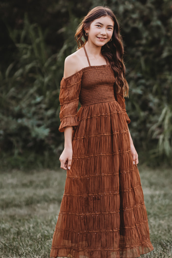 INDIE BLUE Women Women's Pippa Maxi (mocha chiffon)