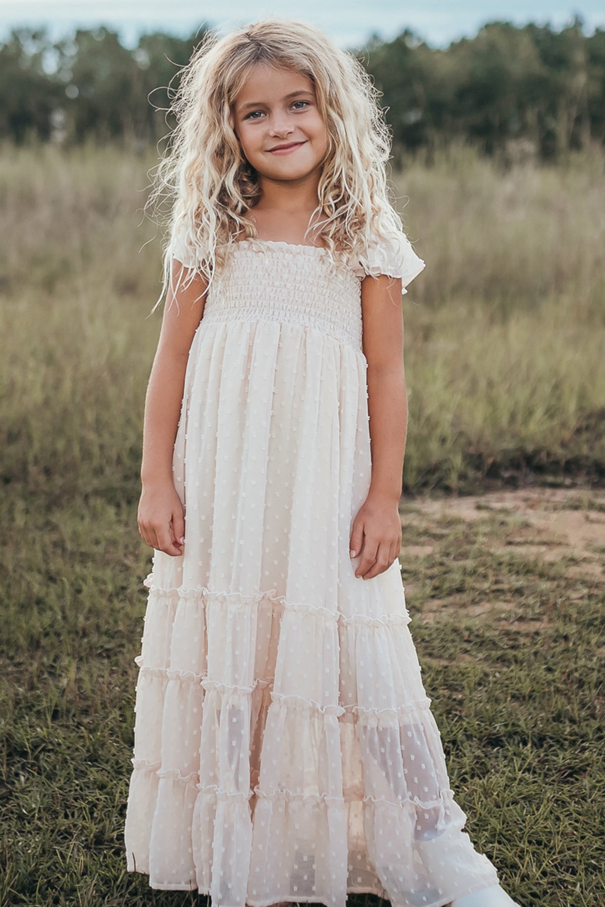 INDIE BLUE Dresses Marabella Dress (natural swiss dot)