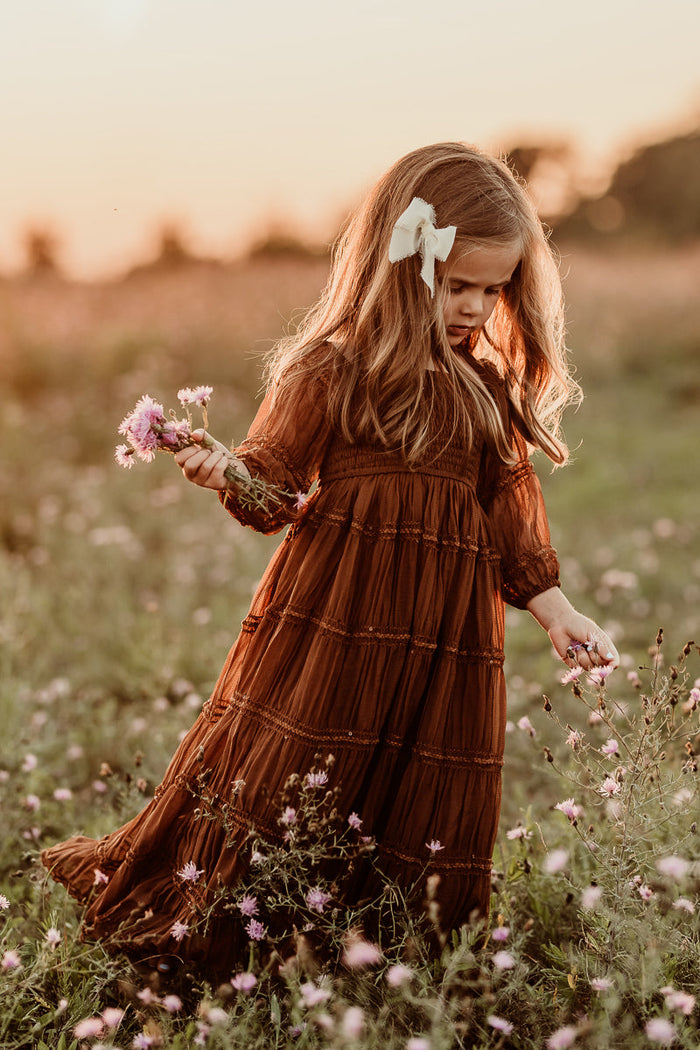 INDIE BLUE Dresses Pippa Maxi (mocha chiffon)