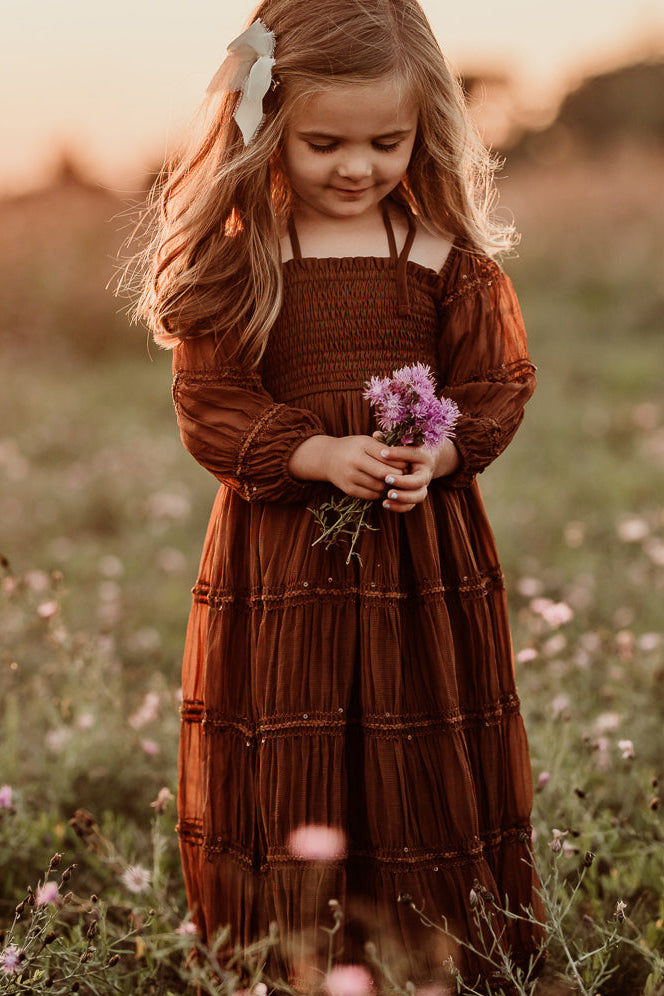 INDIE BLUE Dresses Pippa Maxi (mocha chiffon)