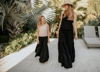 INDIE BLUE Women Women's Bella Maxi Pants (black soft linen)