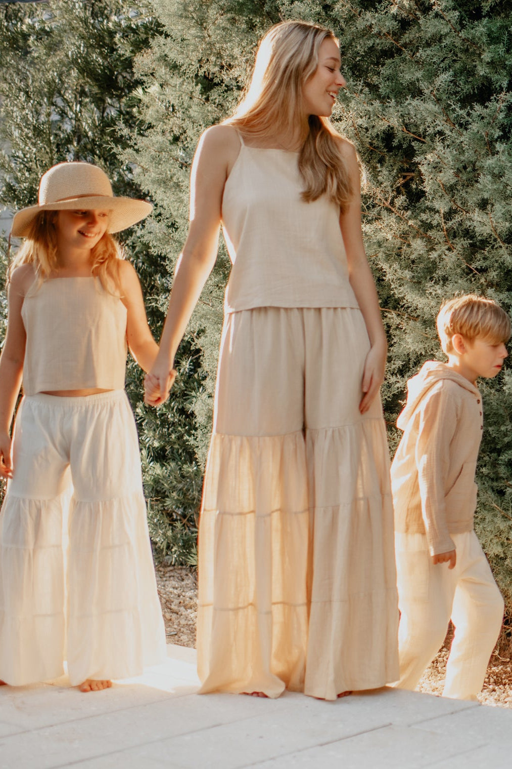 INDIE BLUE Women Women's Bella Maxi Pants (almond soft linen)