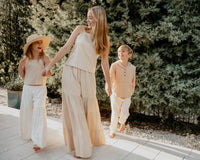 INDIE BLUE Women Women's Cassie Top (almond soft linen)