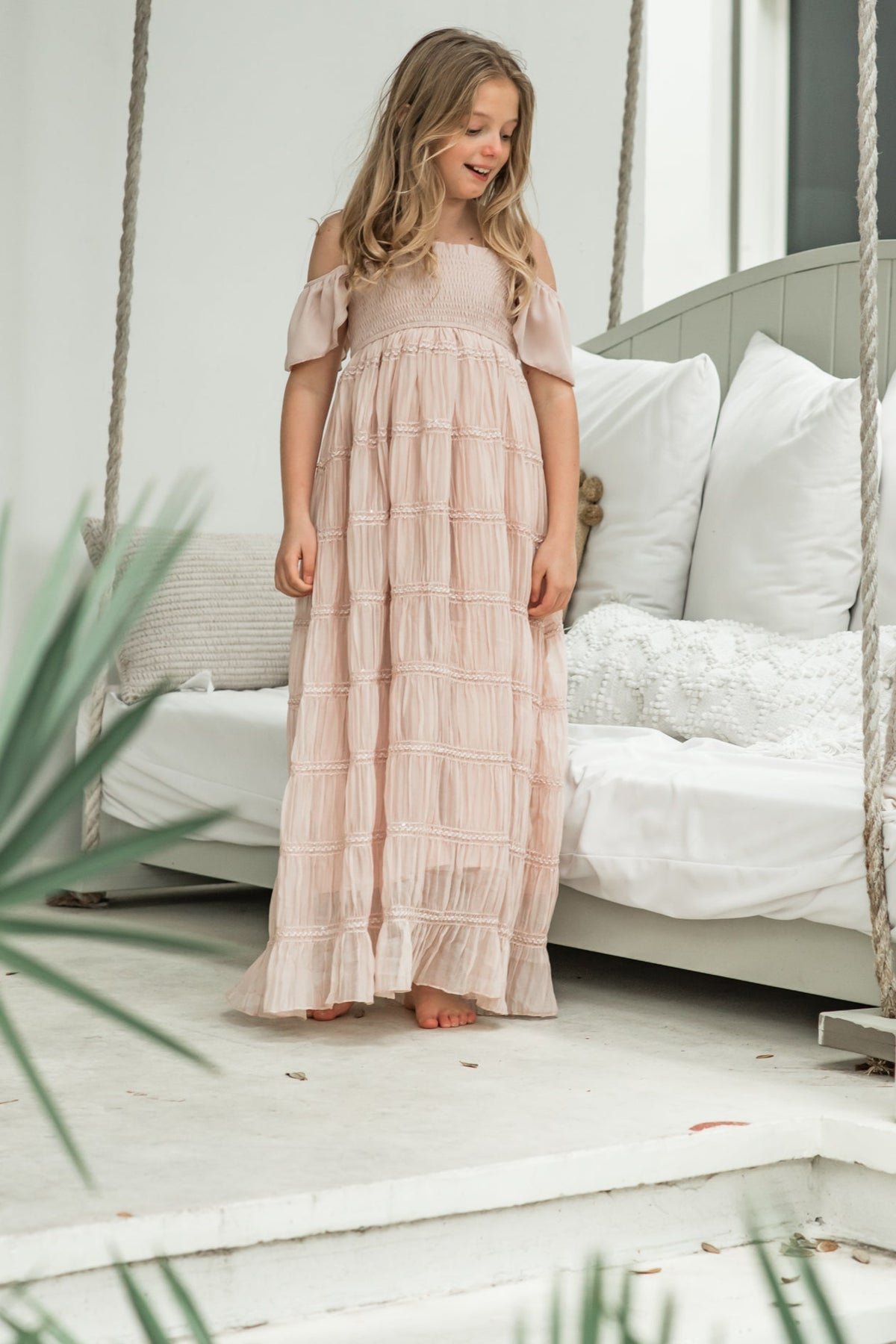 INDIE BLUE Dresses Marabella Dress (soft pink chiffon)