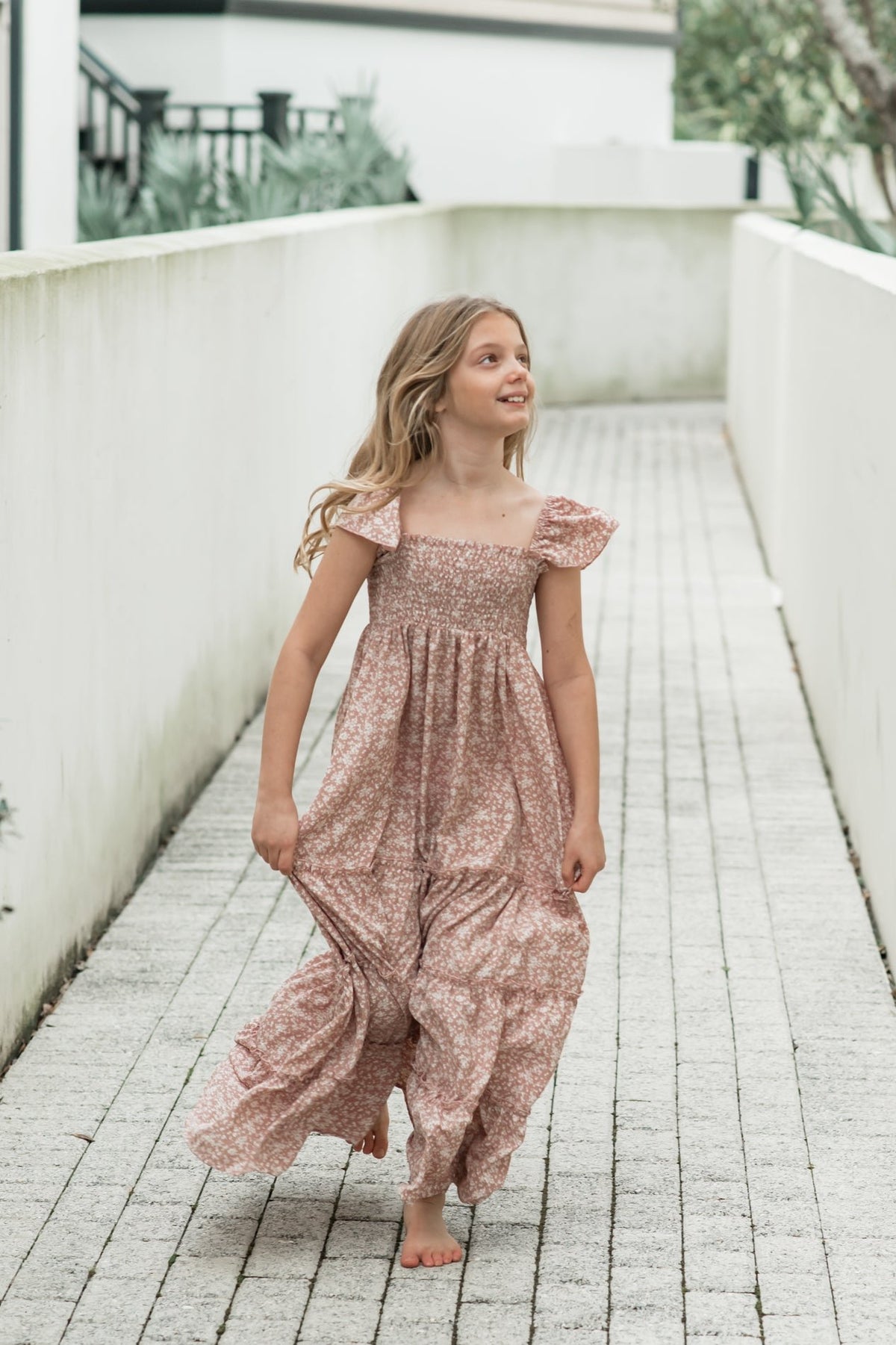 INDIE BLUE Dresses Marabella Dress (dusty pink floral)