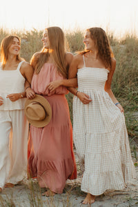 INDIE BLUE Women Women's Kiki Bubble Top (deep coral muslin)