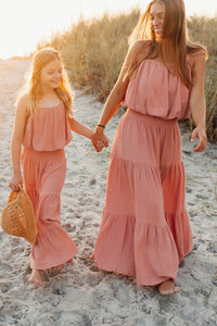 INDIE BLUE Women Women's Kiki Bubble Top (deep coral muslin)