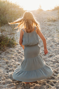 INDIE BLUE Separates Kiki Bubble Top (soft teal muslin)