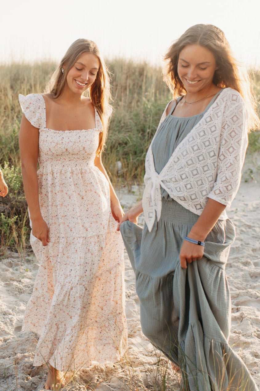 INDIE BLUE Women Women's Kiki Bubble Top (soft teal muslin)