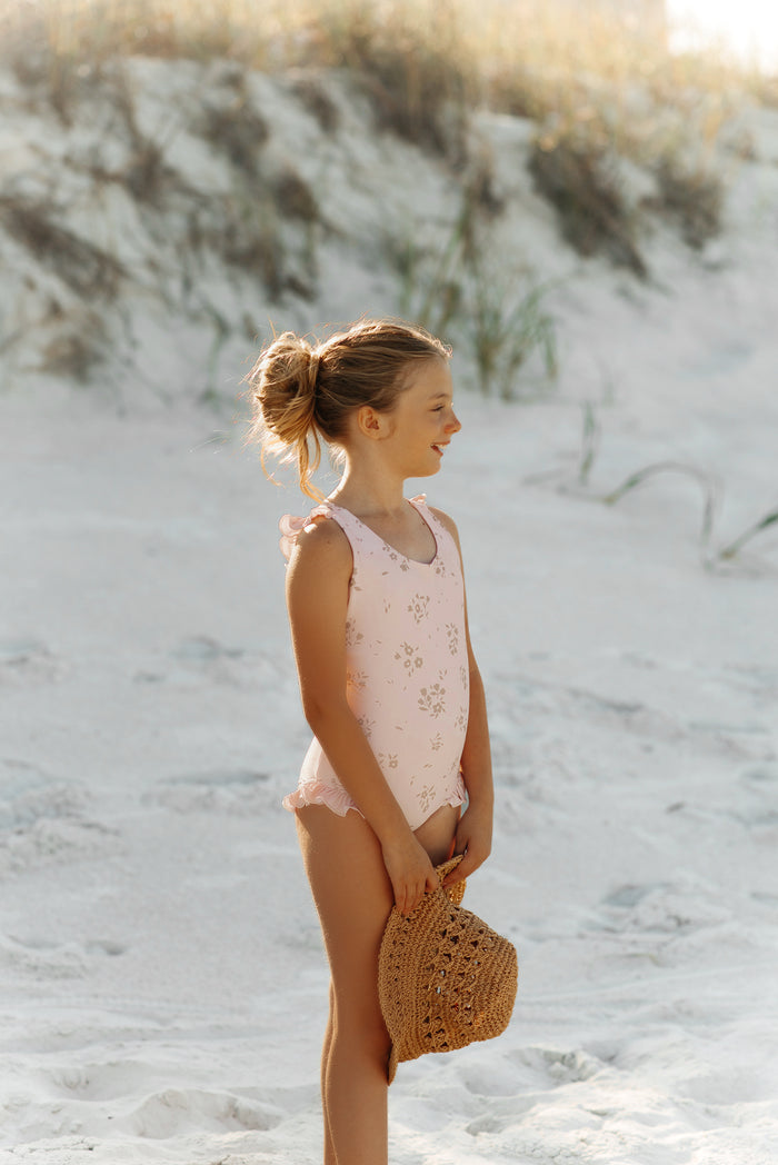 INDIE BLUE SWIM Crossback One Piece (rose floral) FINAL SALE