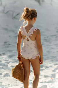 INDIE BLUE SWIM Crossback One Piece (rose floral) FINAL SALE