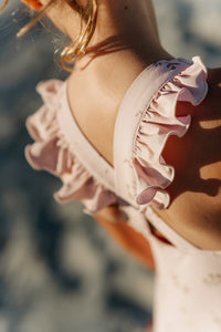 INDIE BLUE SWIM Crossback One Piece (rose floral) FINAL SALE