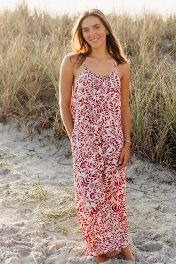 INDIE BLUE Women Women's Stevie Romper (plum leaf)