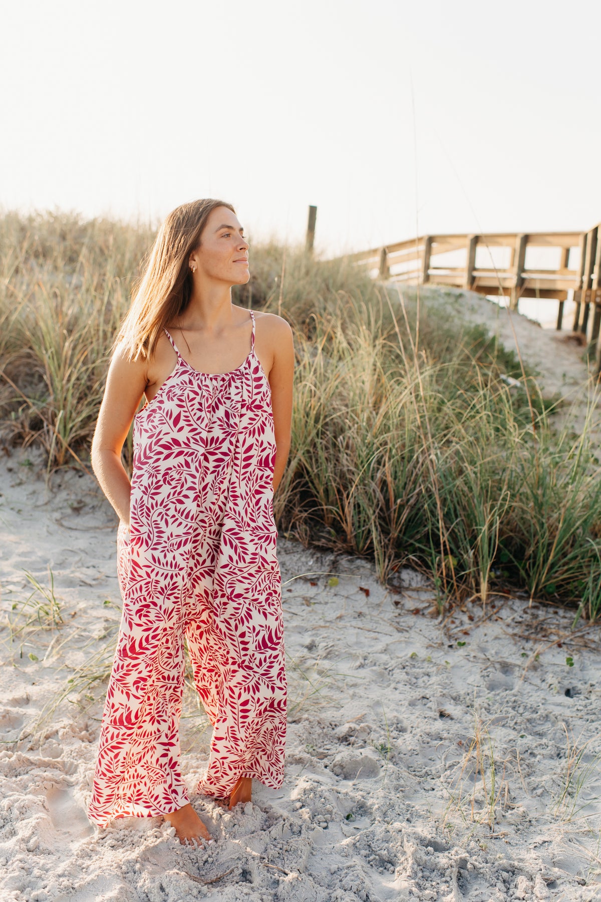 INDIE BLUE Women Women's Stevie Romper (plum leaf)