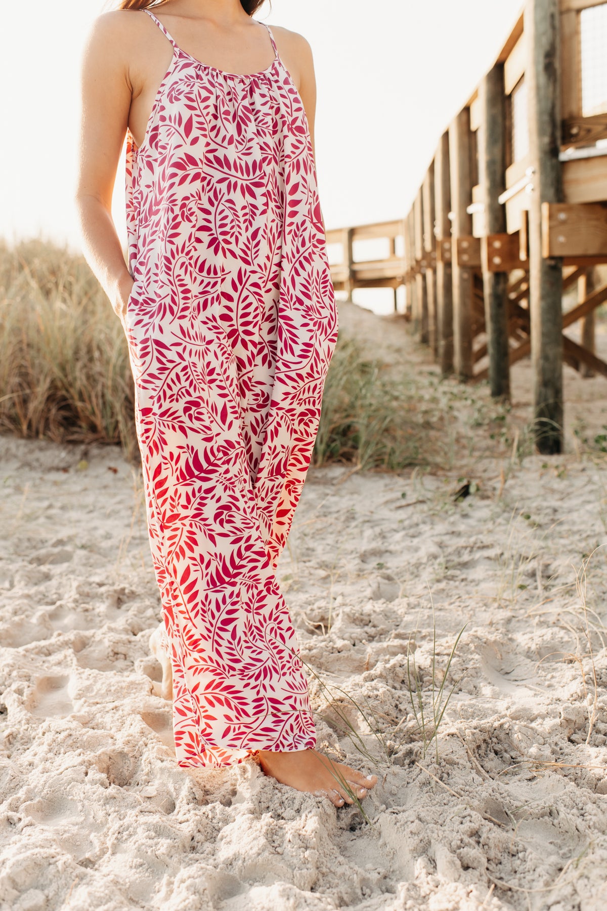INDIE BLUE Women Women's Stevie Romper (plum leaf)