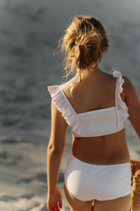 INDIE BLUE SWIM Smocked Ruffle Set (bone) FINAL SALE