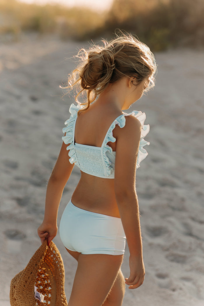 INDIE BLUE SWIM Smocked Ruffle Set (minty blue) FINAL SALE