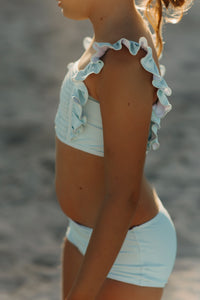 INDIE BLUE SWIM Smocked Ruffle Set (minty blue) FINAL SALE