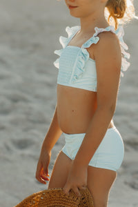 INDIE BLUE SWIM Smocked Ruffle Set (minty blue) FINAL SALE