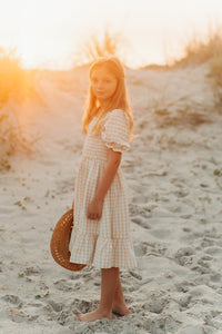 INDIE BLUE Dresses Karina (tan gingham)