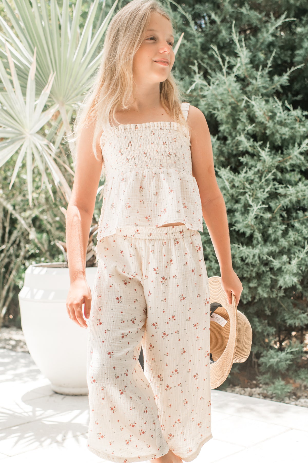 INDIE BLUE Separates Eden Capris (soft floral muslin) FINAL SALE