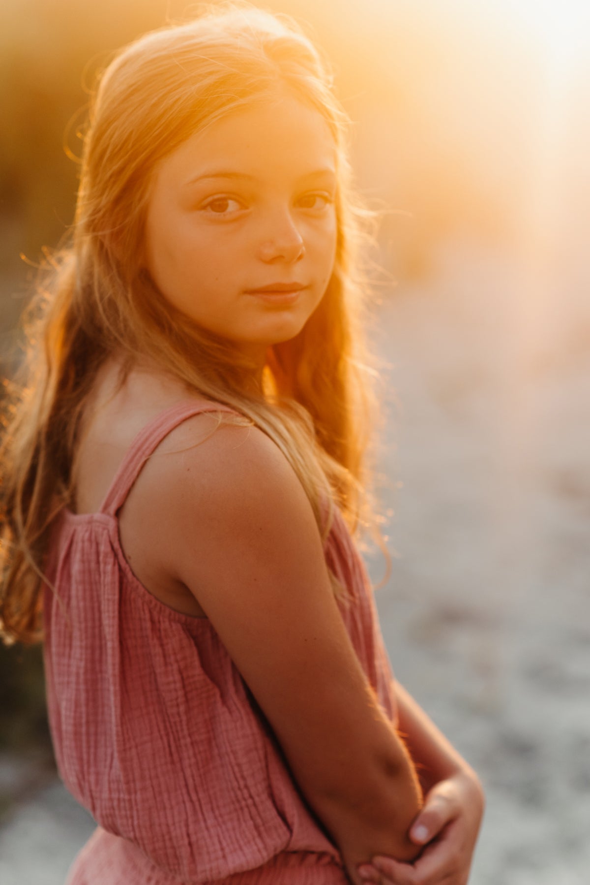 INDIE BLUE Separates Kiki Bubble Top (deep coral muslin) FINAL SALE