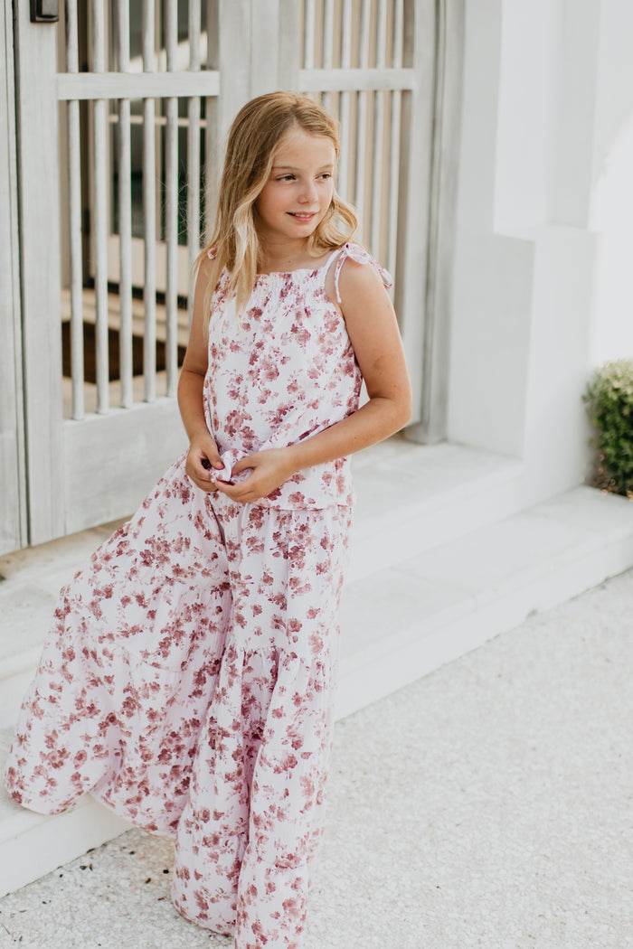 INDIE BLUE Separates Bella Maxi Pants (ruby floral) FINAL SALE