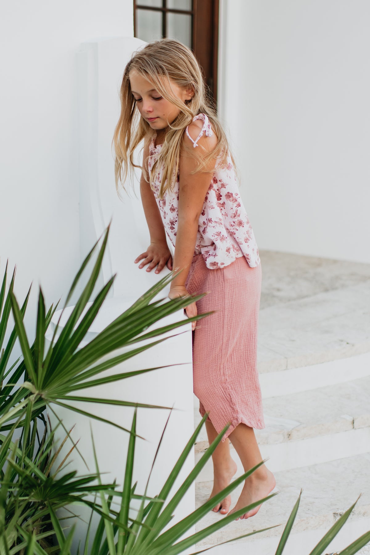 INDIE BLUE Separates Eden Capris (deep coral muslin) FINAL SALE