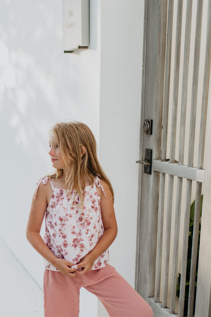 INDIE BLUE Separates Kiera Top (ruby floral) FINAL SALE