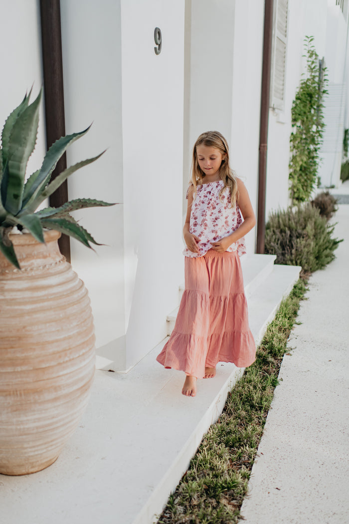 INDIE BLUE Separates Kiera Top (ruby floral) FINAL SALE
