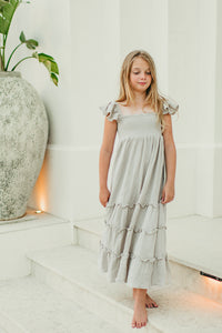 INDIE BLUE Dresses Marabella Dress (soft gray muslin)