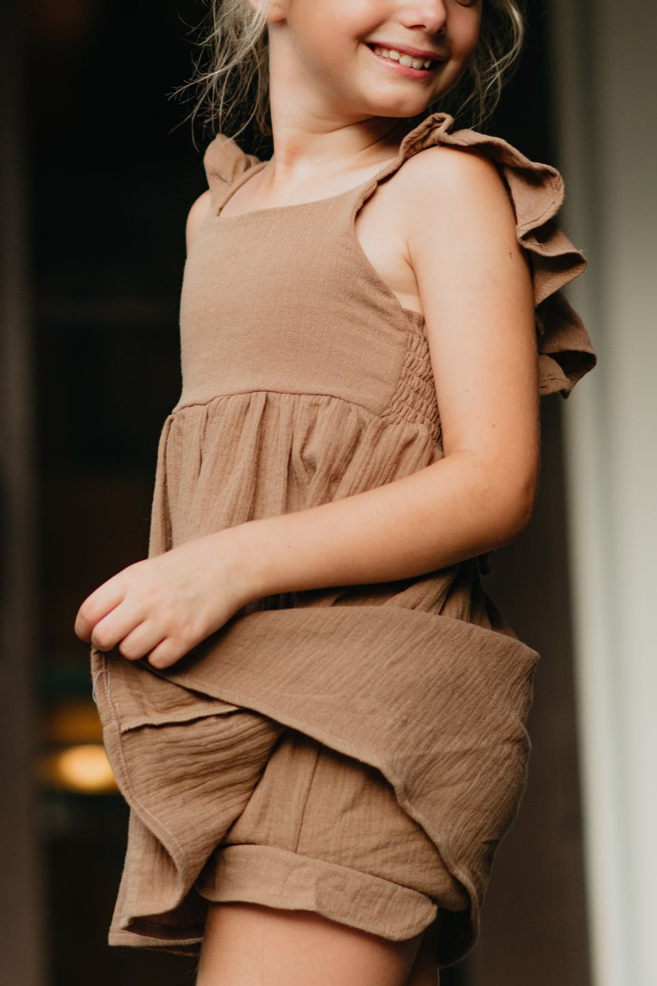 INDIE BLUE Separates Petal Bloomers (mocha muslin)