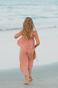 INDIE BLUE Separates Eden Capris (deep coral muslin) FINAL SALE