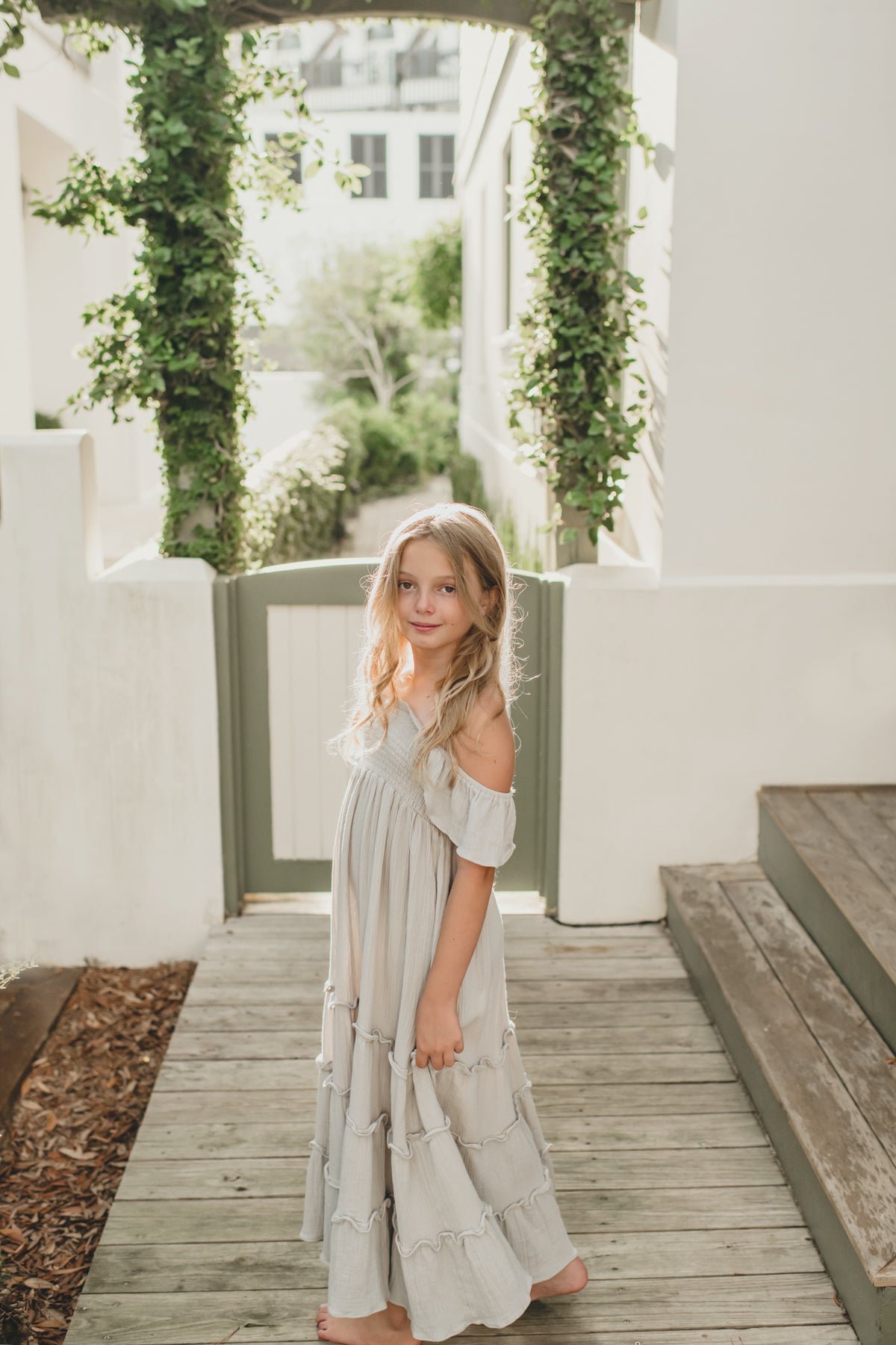 INDIE BLUE Dresses Marabella Dress (soft gray muslin)