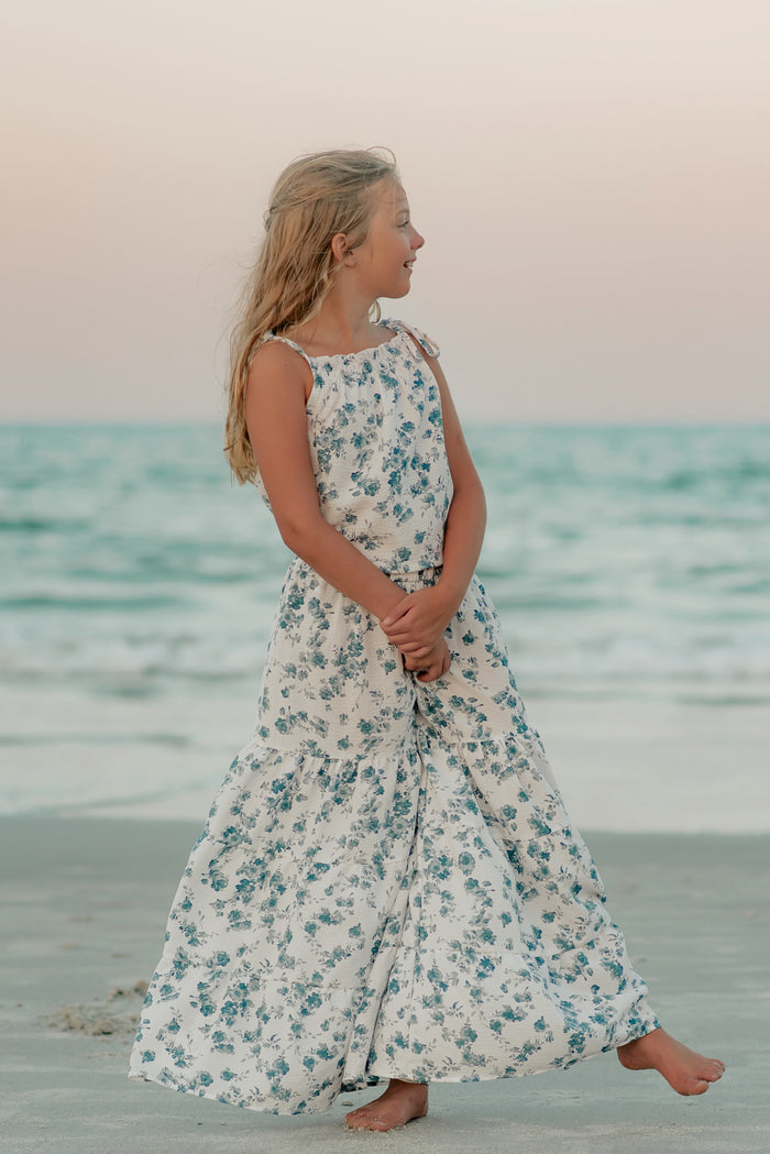 INDIE BLUE Separates Kiera Top (sapphire floral) FINAL SALE