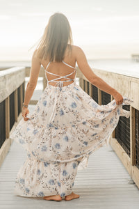 INDIE BLUE Women Women's Wendy Dress (floral blue chiffon)